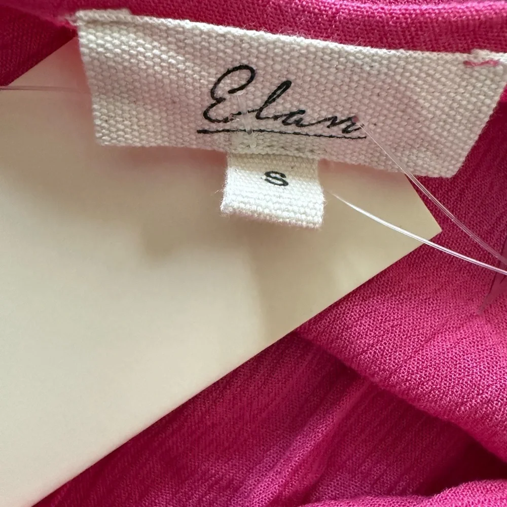 Elan Deep V-Neck Wrap Maxi Coverup Dress Pink Small NWT